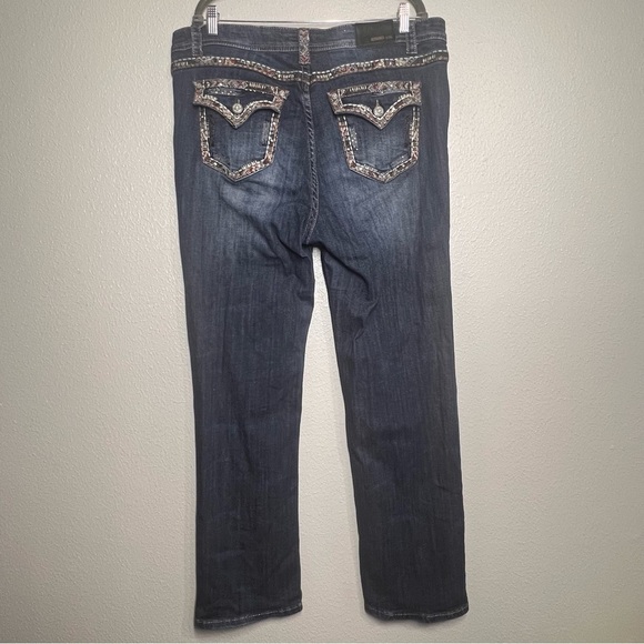 Grace in LA Womens Jeans Size 19 Embroidered Studded Denim Cowgirl Rodeo Western - Picture 12 of 14